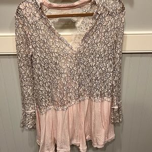 Pink Lace Free People Tunic/Dress
